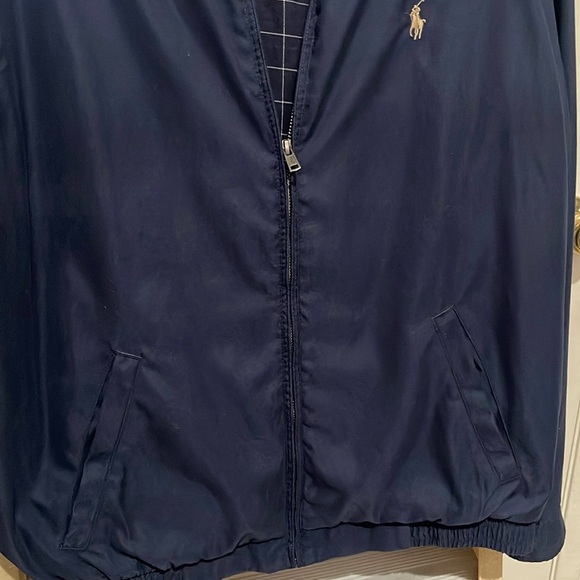 Polo Ralph Lauren Navy Harrington Plaid Lined Full Zip Jacket in Size L - Picture 6 of 15